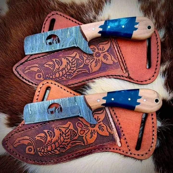 Damascus steel Cowboy Bull Cutter